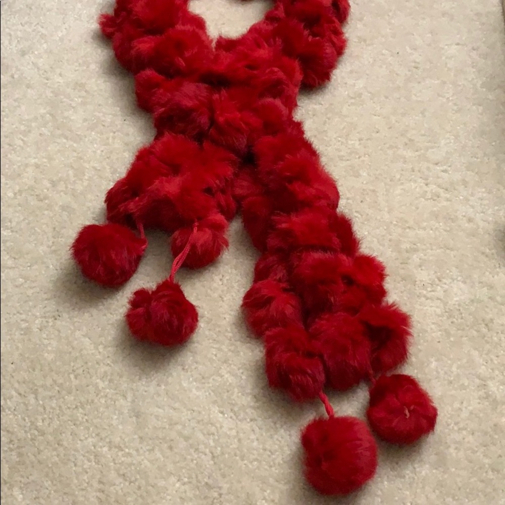 Red Rabbit Fur Scarf